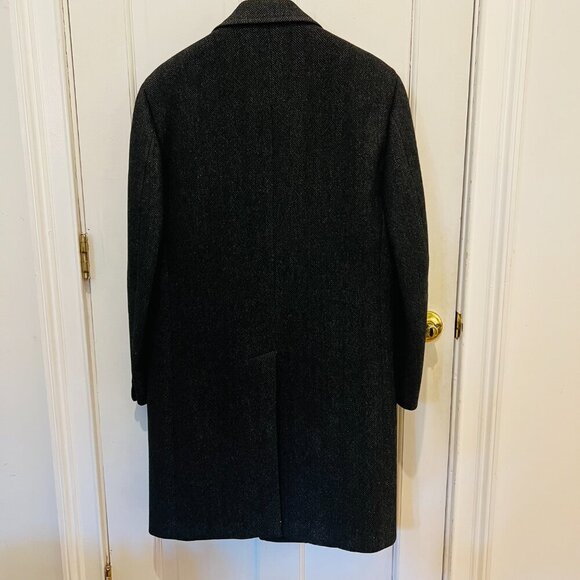 Vintage Hart Schaffner Marx Wallachs Wool Overcoat Herringbone Coat 38 R Medium - Picture 14 of 16